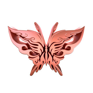 粉色金属质感海报模板_C4D粉色金属质感蝴蝶装饰