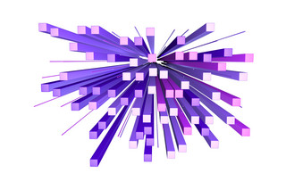 紫色科技3D柱体矢量图
