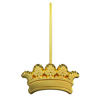 挂饰金色海报模板_女王节王冠C4D精致金色金属挂饰