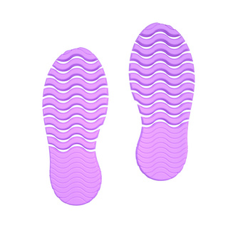 C4D柔紫色立体脚印装饰