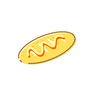 MBE美食面包番茄酱可爱卡通设计矢量元素