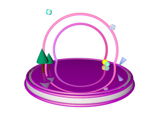 C4D双十一紫色圆形舞台设计免费下载