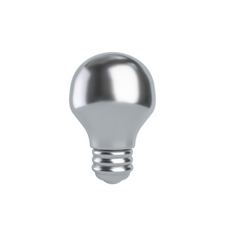 C4D银色金属质感立体灯泡