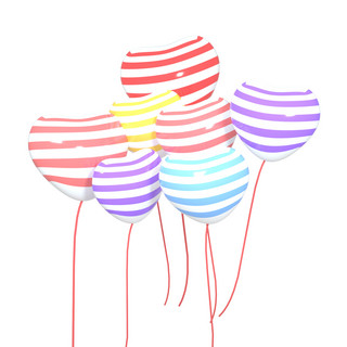 立体多彩海报模板_C4D立体多彩爱心气球母亲节情人节爱心气球