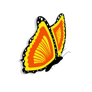 漂浮蝴蝶元素之卡通彩色