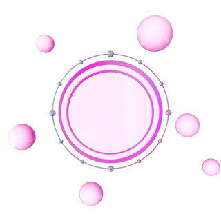 圆形球海报模板_粉色C4D立体边框节日装饰