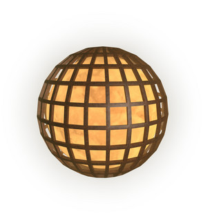 立体球黄色海报模板_C4D创意立体镂空球