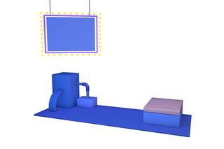 c4d展示海报模板_C4D展示台电商背景台装饰