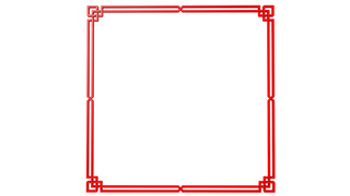 平行对称海报模板_C4D春节红色中国风边框
