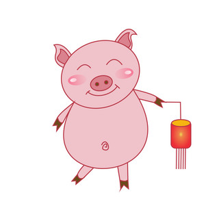 猪年海报模板_简约猪年猪元素之卡通可爱