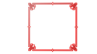 边框免扣海报模板_C4D春节红色中国风边框