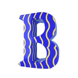 C4D孟菲斯风格立体字母B装饰