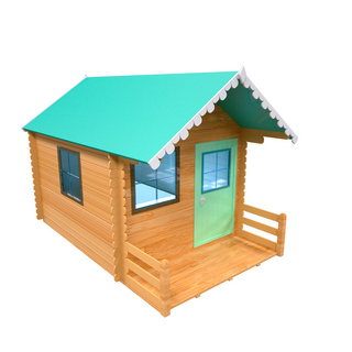房子卡通房子海报模板_卡通简约木质小房子