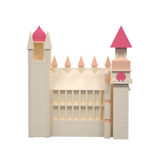 建筑小清新背景海报模板_卡通粉色公主城堡