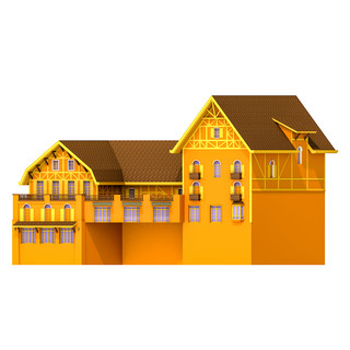 双层颜色海报模板_黄色双层房子