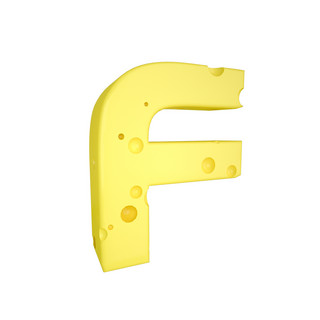 f4海报模板_C4D创意奶酪字母F装饰