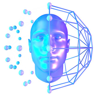 蓝色科技数据球海报模板_科技智能头像魔幻数据蓝色线框球