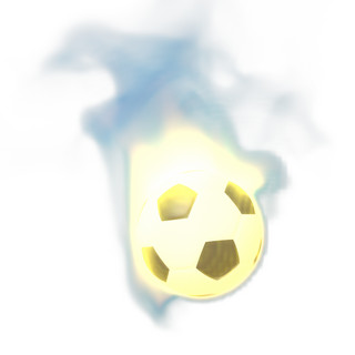一个燃烧的火焰足球
