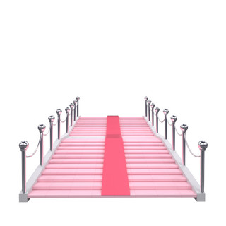 金属图案海报模板_金属栏杆粉色台阶