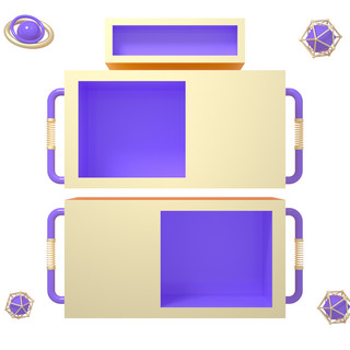 C4D紫色电商产品框展示框立体框