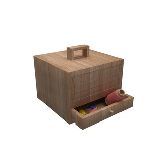 木纹理抽屉针线盒