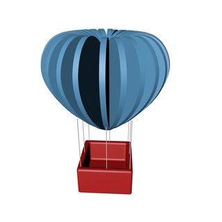 美丽的插画海报模板_漂亮的蓝色热气球插画