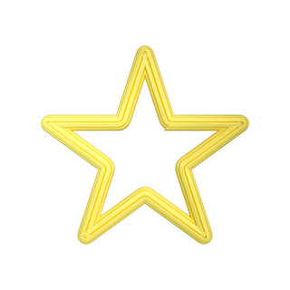 黄色立体质感五角星边框