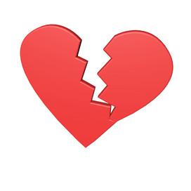 破碎的情人节恋爱心矢量图