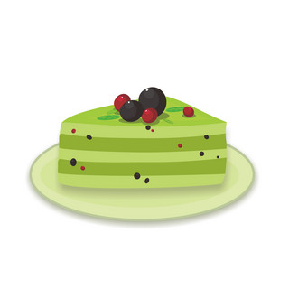 绿色清新甜食抹茶蛋糕食物元素