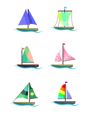 帆船卡通海报模板_卡通帆船元素可商用元素
