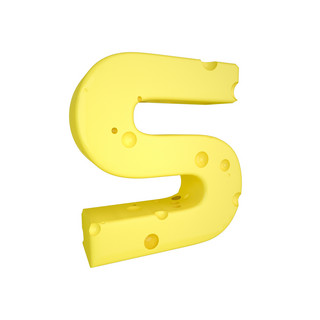 字母s海报模板_C4D创意奶酪字母S装饰