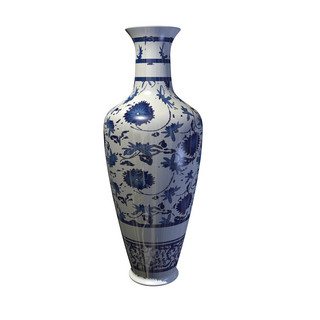 清朝海报模板_美丽的青花瓷器瓶