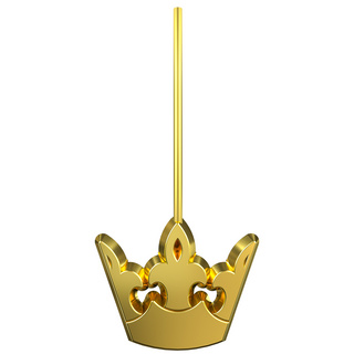 女王节王冠海报模板_女王节王冠C4D精致金色金属挂饰