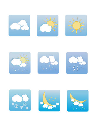 手机图标海报模板_手机图标元素之天气状况卡通图案