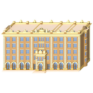 欧式房子海报模板_3D立体酒店房子