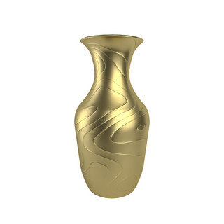 金色花瓶海报模板_黄金质感立体花瓶装饰