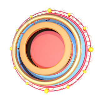 圆形元素海报模板_C4D装饰元素PNG免扣