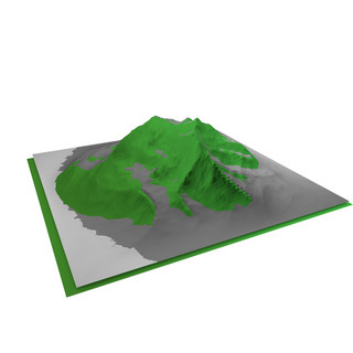 多边形建模海报模板_地形C4D岛屿立体模型