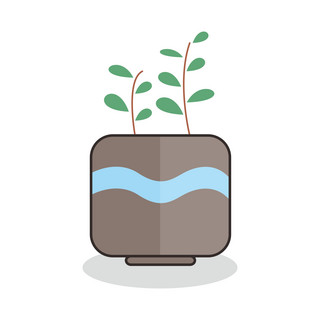 可商用卡通海报模板_卡通盆栽植物可商用元素