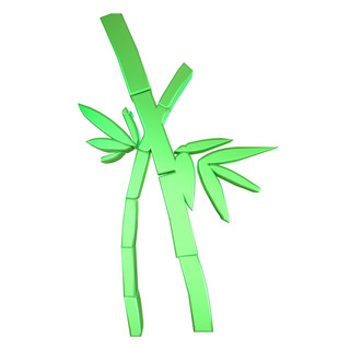 C4D绿色立体竹子