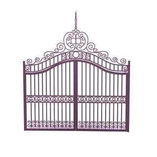 紫色卡通公主铁门