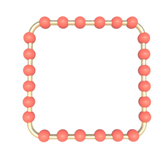 几何圆球粉色边框