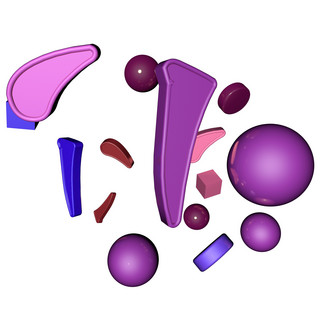 立体紫色背景海报模板_紫色元素背景PNG模型C4D