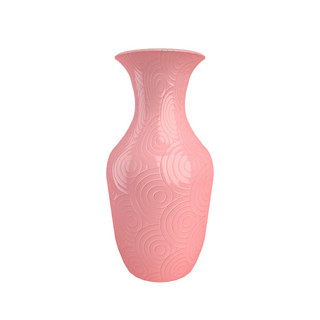 粉色立体花纹花瓶装饰