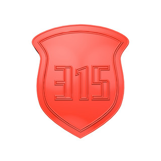 315打假4海报模板_C4D315红色立体盾牌
