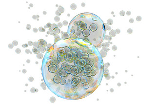 气泡透明海报模板_绿色圆形气泡png