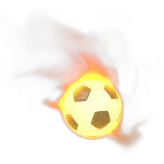 一个燃烧火焰足球