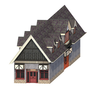 房子3d海报模板_3D立体仿真房子
