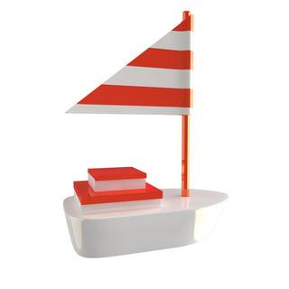 卡通立体小船电商c4d装饰