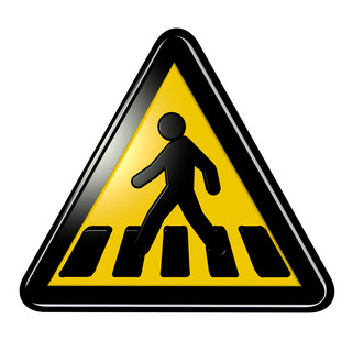 路标海报模板_交通安全类标识人行道立体C4D路标